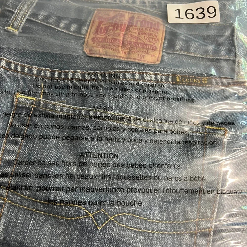 Lucky Brand Mens Blue Straight Leg Denim Jeans Size 40‎ Reg Inseam 100% Cotton